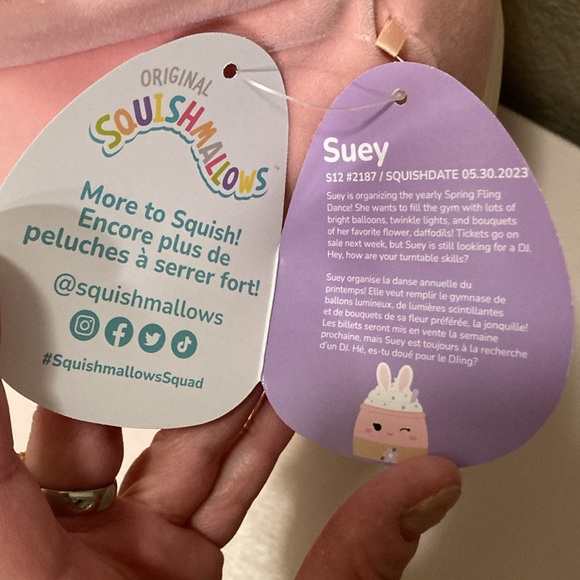 Squishmallows Plush Large 14 Inch Pink Suey Bunny Milkshake Easter 2024 - Picture 5 of 9